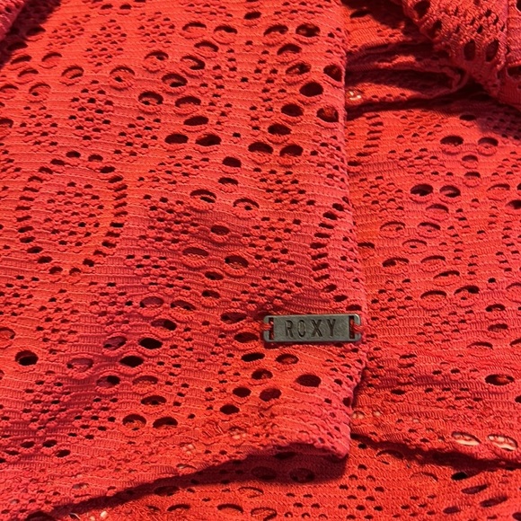 Roxy Red Crochet Swim Coverup with Open Back - Picture 9 of 9